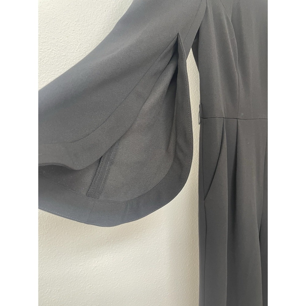Calvin Klein Womens Jumpsuit Pleated Front 3/4 Bell Sleeve Wide Leg Pockets Sz 6 - Picture 4 of 16